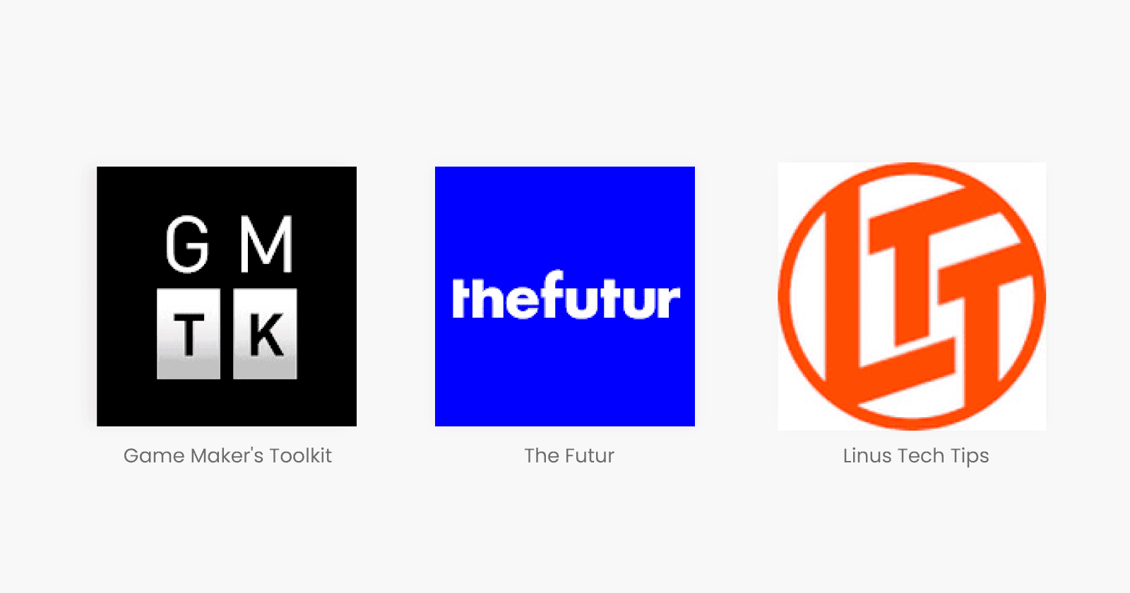 Logos of youtube channels